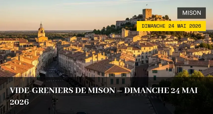 Affiche de l'événement : Vide-greniers de Mison – Dimanche 24 Mai 2026