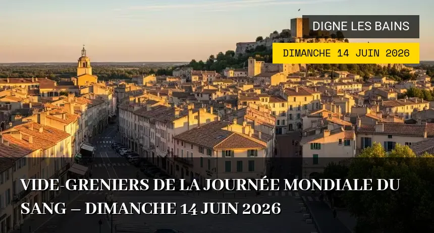Affiche de l'événement : Vide-greniers de la Journée Mondiale du Sang – Dimanche 14 Juin 2026