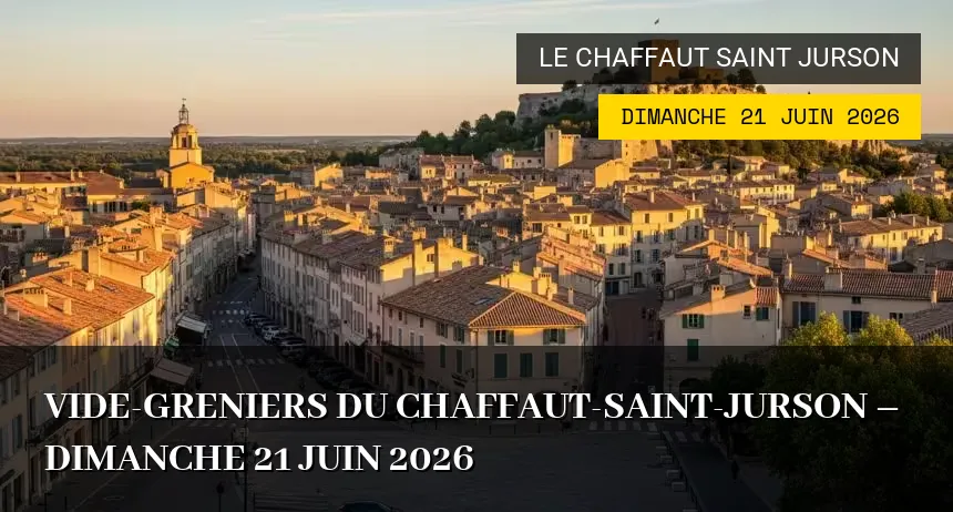 Affiche de l'événement : Vide-greniers du Chaffaut-Saint-Jurson – Dimanche 21 Juin 2026