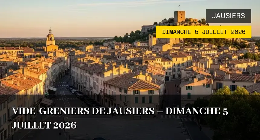 Affiche de l'événement : Vide-greniers de Jausiers – Dimanche 5 Juillet 2026
