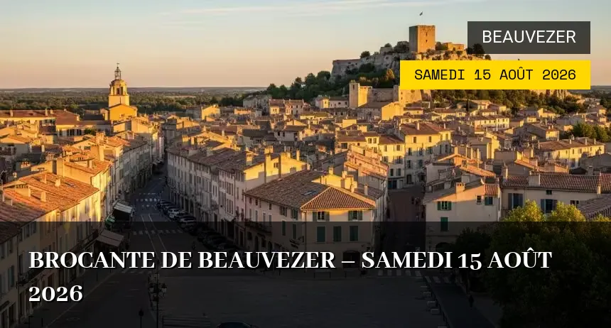 Affiche de l'événement : Brocante de Beauvezer – Samedi 15 Août 2026