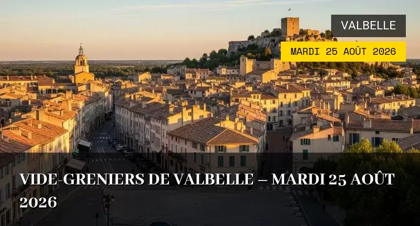 Affiche de l'événement : Vide-greniers de Valbelle – Mardi 25 Août 2026