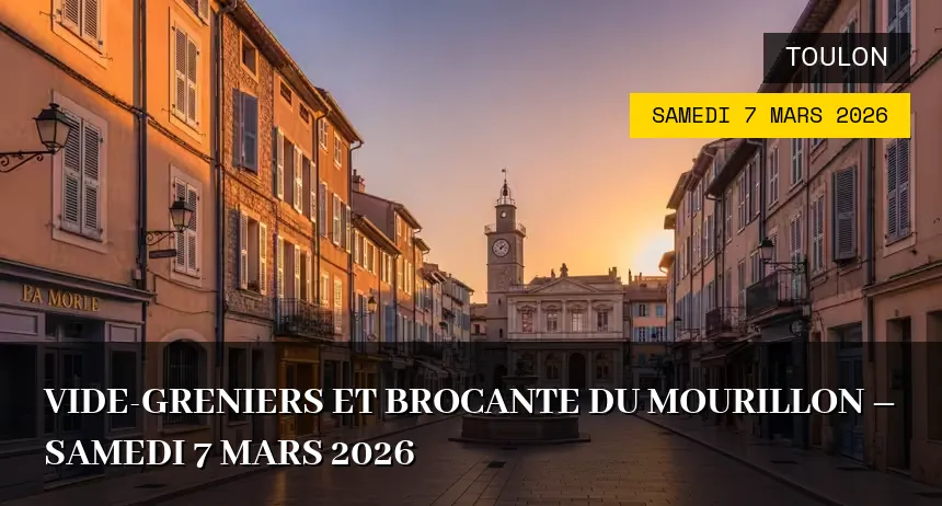 Affiche de l'événement : Vide-greniers et brocante du Mourillon – Samedi 7 Mars 2026