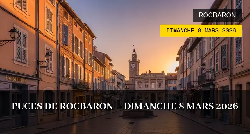 Affiche de l'événement : Puces de Rocbaron – Dimanche 8 Mars 2026