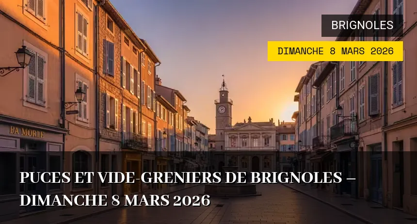 Affiche de l'événement : Puces et vide-greniers de Brignoles – Dimanche 8 Mars 2026