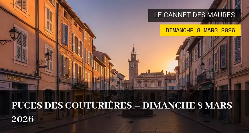 Affiche de l'événement : Puces des Couturières – Dimanche 8 Mars 2026