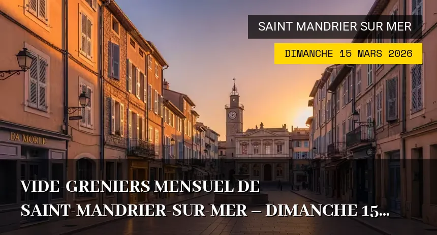 Affiche de l'événement : Vide-greniers mensuel de Saint-Mandrier-sur-Mer – Dimanche 15 Mars 2026