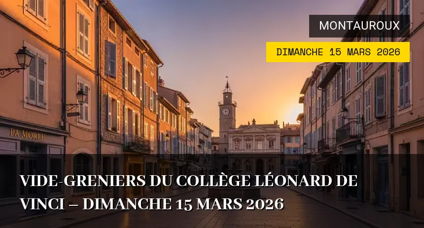 Affiche de l'événement : Vide-greniers du Collège Léonard de Vinci – Dimanche 15 Mars 2026