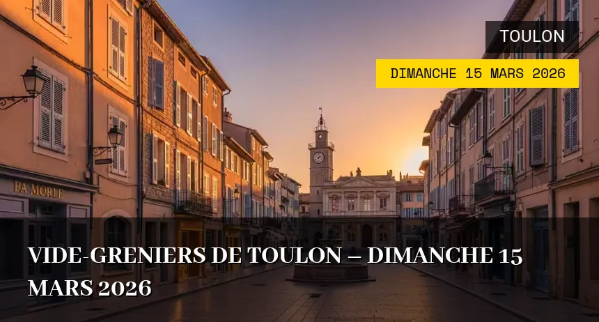 Affiche de l'événement : Vide-greniers de Toulon – Dimanche 15 Mars 2026