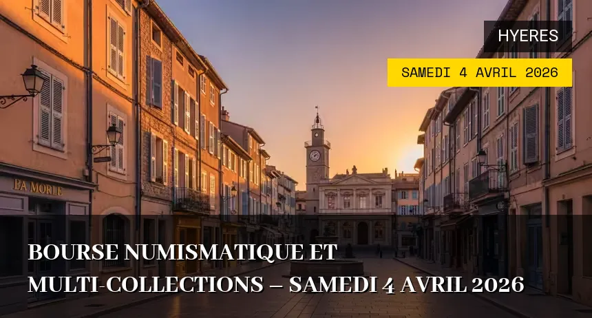 Affiche de l'événement : Bourse Numismatique et Multi-Collections – Samedi 4 Avril 2026