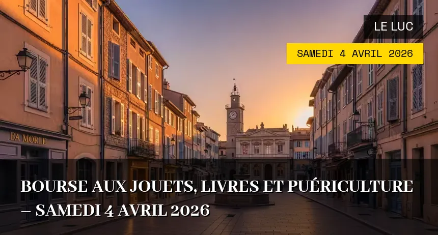 Affiche de l'événement : Bourse aux jouets, livres et puériculture – Samedi 4 Avril 2026