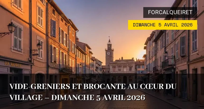 Affiche de l'événement : Vide-greniers et Brocante au Cœur du Village – Dimanche 5 Avril 2026