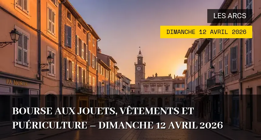 Affiche de l'événement : Bourse aux jouets, vêtements et puériculture – Dimanche 12 Avril 2026