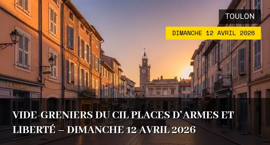 Affiche de l'événement : Vide-greniers du CIL Places d&rsquo;Armes et Liberté – Dimanche 12 Avril 2026