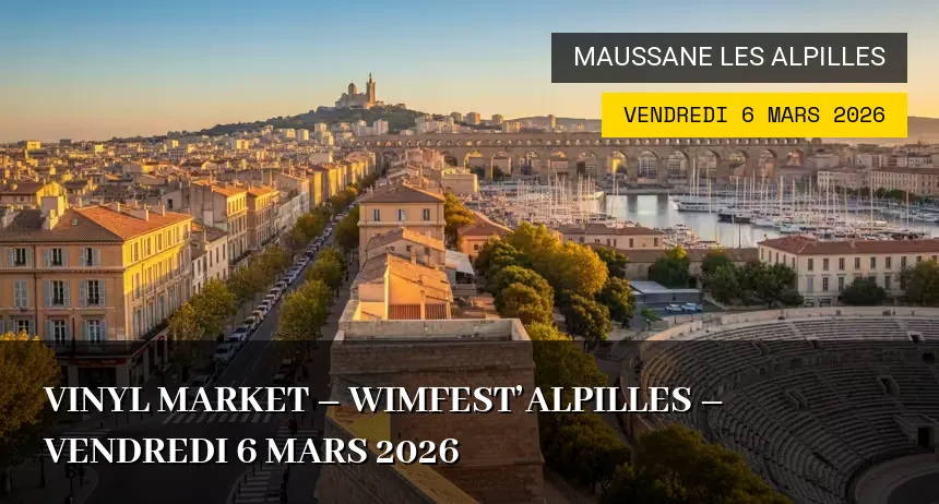 Affiche de l'événement : Vinyl Market – Wimfest&rsquo;Alpilles – Vendredi 6 Mars 2026