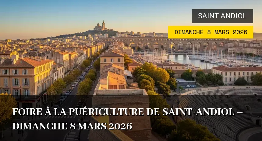 Affiche de l'événement : Foire à la Puériculture de Saint-Andiol – Dimanche 8 Mars 2026