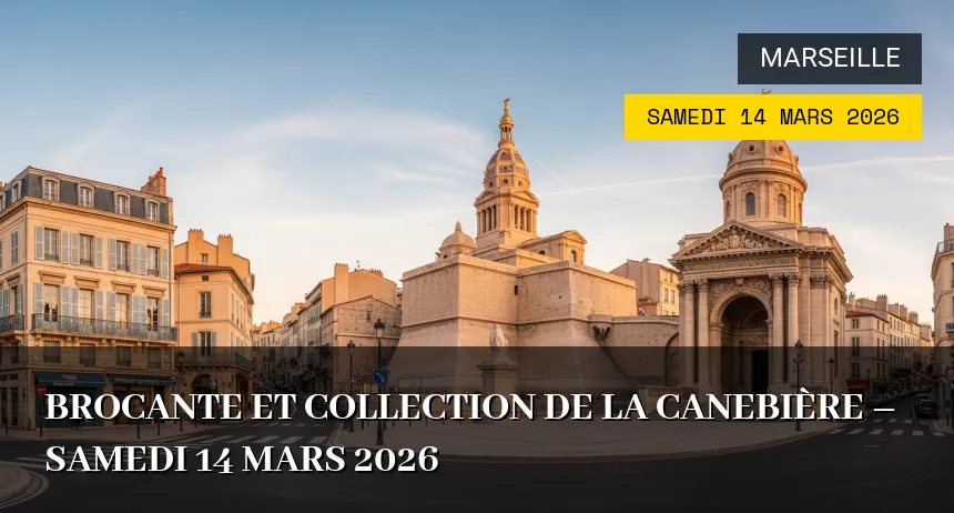 Affiche de l'événement : Brocante et Collection de la Canebière – Samedi 14 Mars 2026