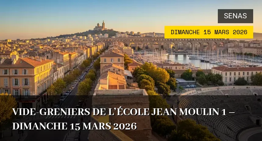 Affiche de l'événement : Vide-greniers de l&rsquo;École Jean Moulin 1 – Dimanche 15 Mars 2026