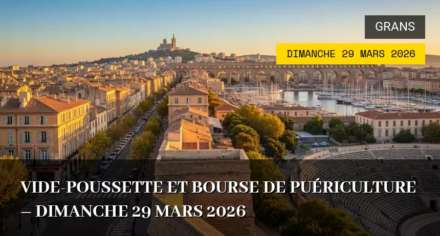 Affiche de l'événement : Vide-poussette et Bourse de Puériculture – Dimanche 29 Mars 2026