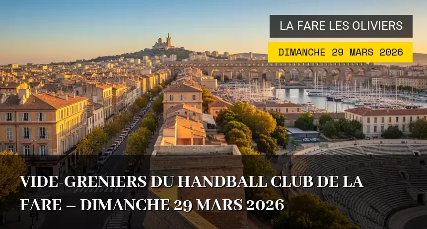 Affiche de l'événement : Vide-greniers du HandBall Club de La Fare – Dimanche 29 Mars 2026
