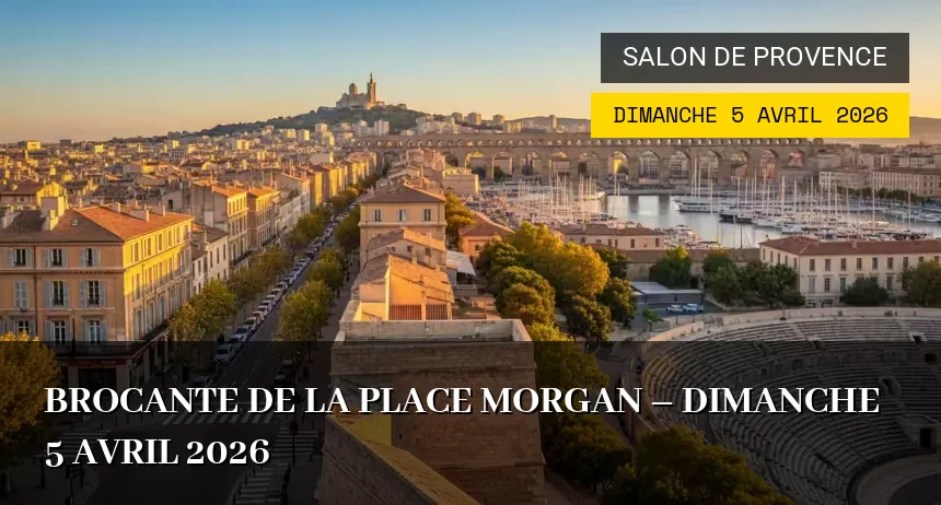 Affiche de l'événement : Brocante de la Place Morgan – Dimanche 5 Avril 2026
