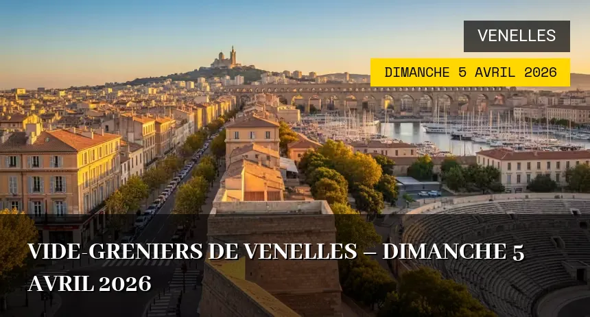 Affiche de l'événement : Vide-greniers de Venelles – Dimanche 5 Avril 2026