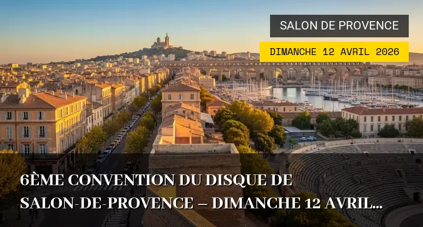Affiche de l'événement : 6ème Convention du Disque de Salon-de-Provence – Dimanche 12 Avril 2026
