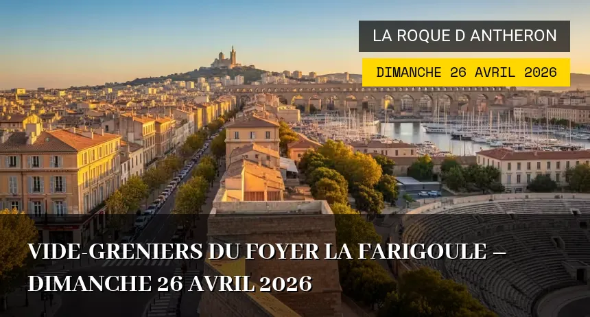 Affiche de l'événement : Vide-greniers du Foyer La Farigoule – Dimanche 26 Avril 2026