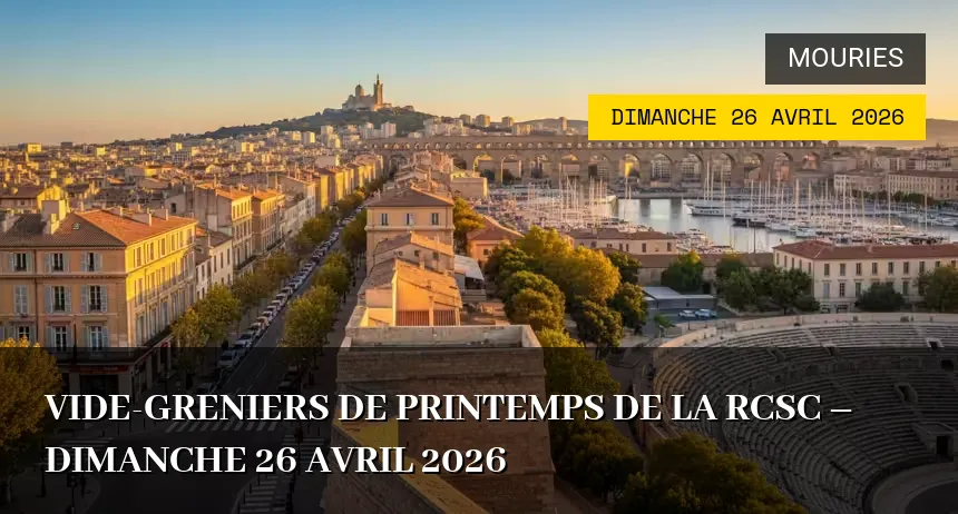 Affiche de l'événement : Vide-greniers de Printemps de la RCSC – Dimanche 26 Avril 2026