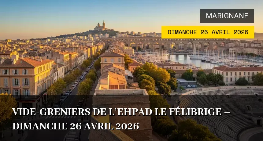Affiche de l'événement : Vide-greniers de l&rsquo;EHPAD Le Félibrige – Dimanche 26 Avril 2026
