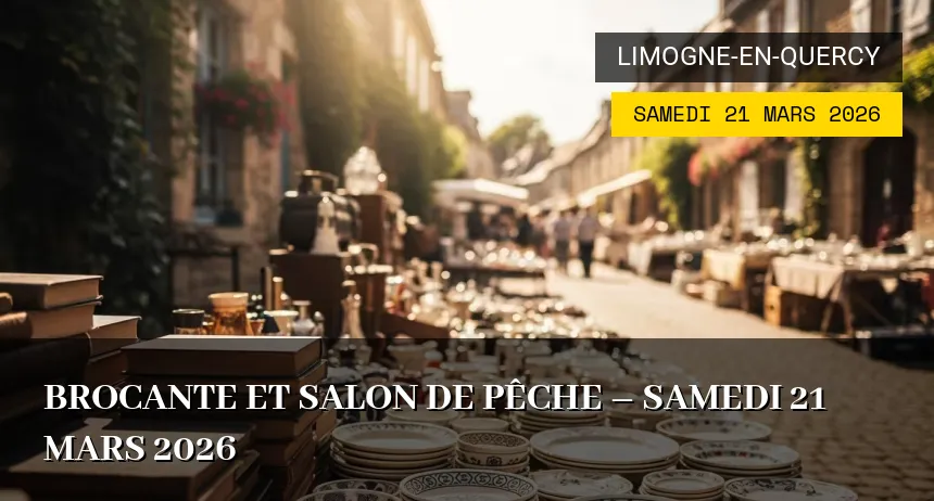 Affiche de l'événement : Brocante et Salon de Pêche – Samedi 21 Mars 2026