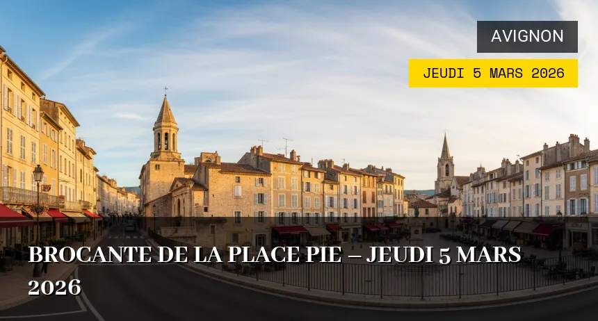 Affiche de l'événement : Brocante de la Place Pie – Jeudi 5 Mars 2026