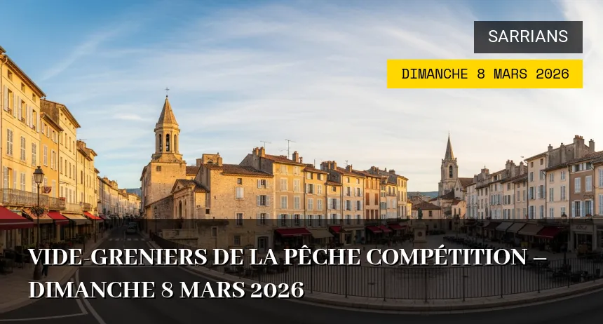 Affiche de l'événement : Vide-greniers de la Pêche Compétition – Dimanche 8 Mars 2026