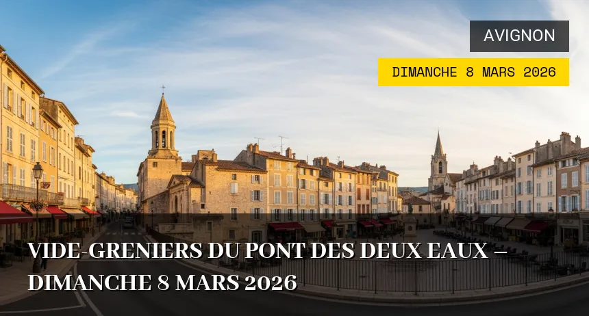 Affiche de l'événement : Vide-greniers du Pont des Deux Eaux – Dimanche 8 Mars 2026