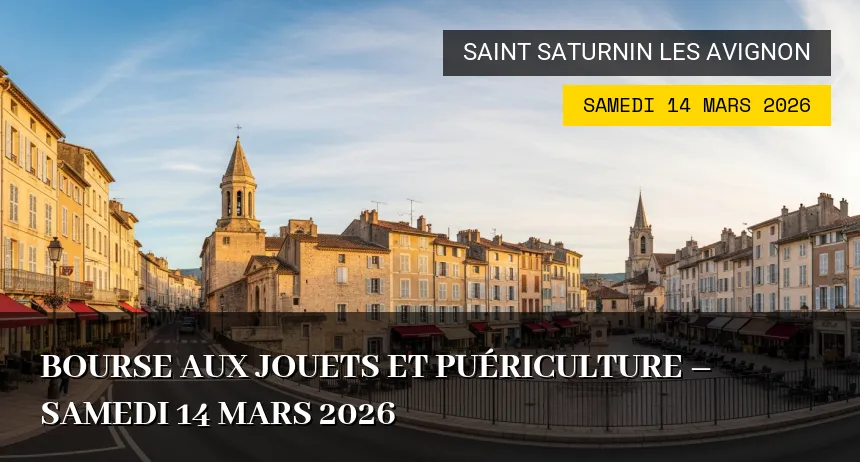Affiche de l'événement : Bourse aux jouets et puériculture – Samedi 14 Mars 2026