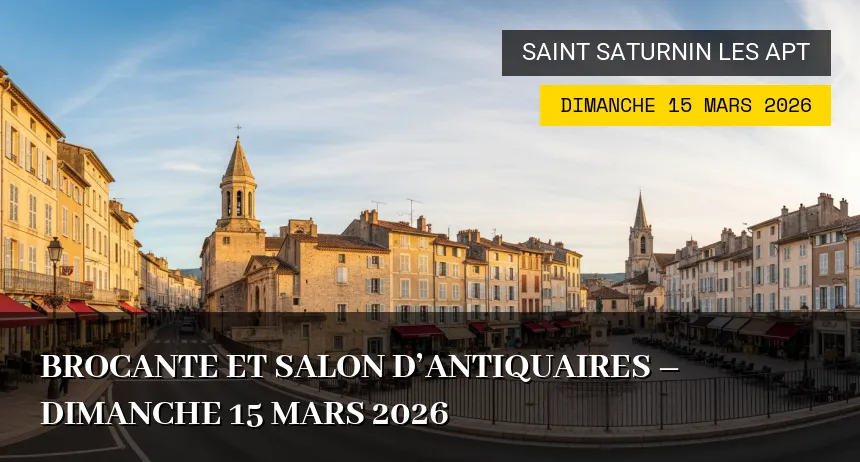 Affiche de l'événement : Brocante et Salon d&rsquo;Antiquaires – Dimanche 15 Mars 2026