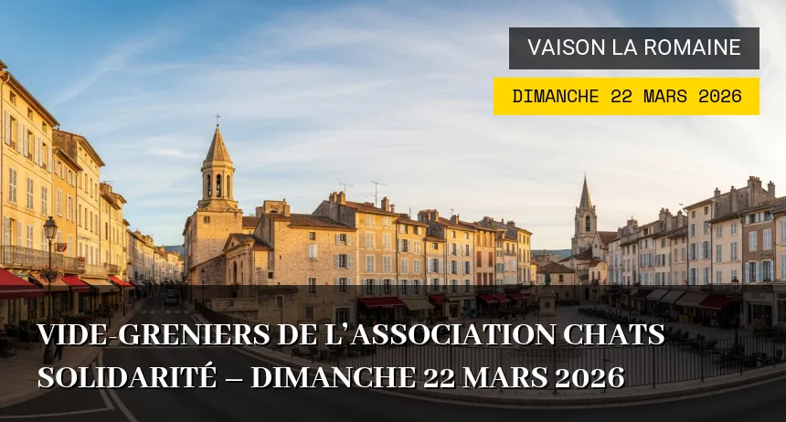 Affiche de l'événement : Vide-greniers de l&rsquo;Association Chats Solidarité – Dimanche 22 Mars 2026