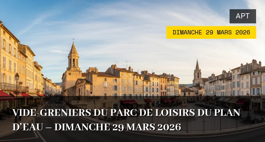 Affiche de l'événement : Vide-greniers du Parc de loisirs du Plan d&rsquo;eau – Dimanche 29 Mars 2026