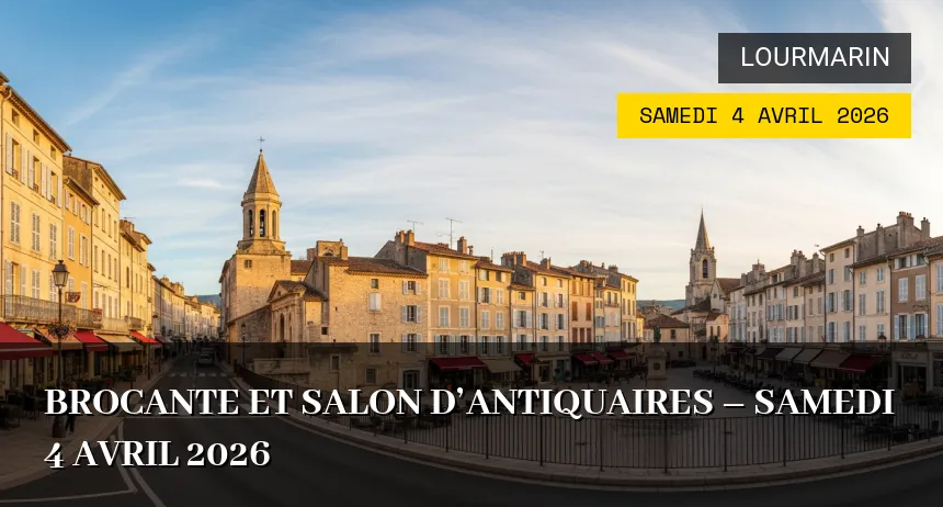Affiche de l'événement : Brocante et Salon d&rsquo;Antiquaires – Samedi 4 Avril 2026