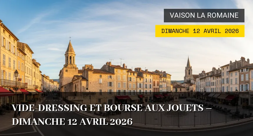 Affiche de l'événement : Vide-dressing et Bourse aux jouets – Dimanche 12 Avril 2026