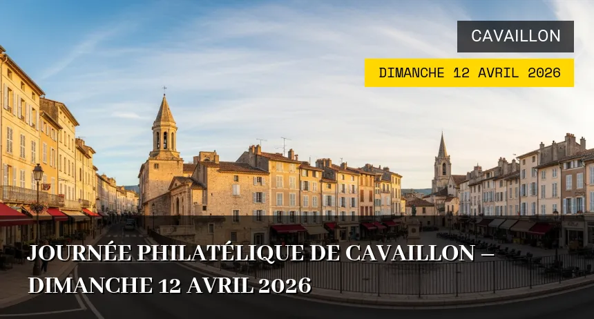Affiche de l'événement : Journée Philatélique de Cavaillon – Dimanche 12 Avril 2026