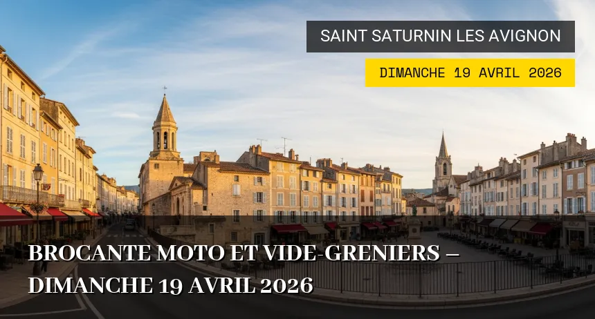Affiche de l'événement : Brocante Moto et Vide-greniers – Dimanche 19 Avril 2026