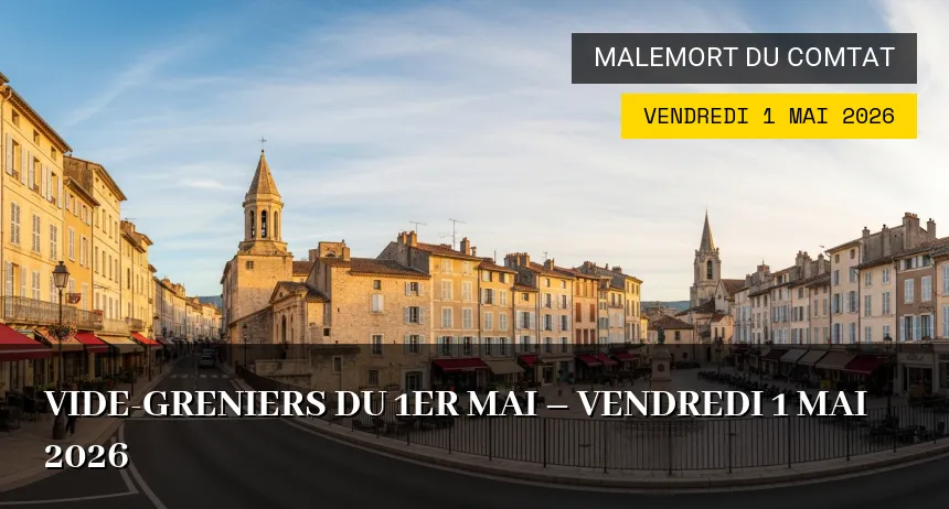 Affiche de l'événement : Vide-greniers du 1er Mai – Vendredi 1 Mai 2026