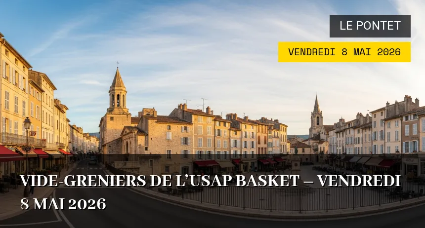 Affiche de l'événement : Vide-greniers de l&rsquo;USAP Basket – Vendredi 8 Mai 2026