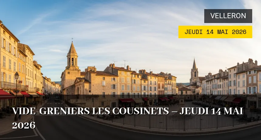 Affiche de l'événement : Vide-greniers Les Cousinets – Jeudi 14 Mai 2026