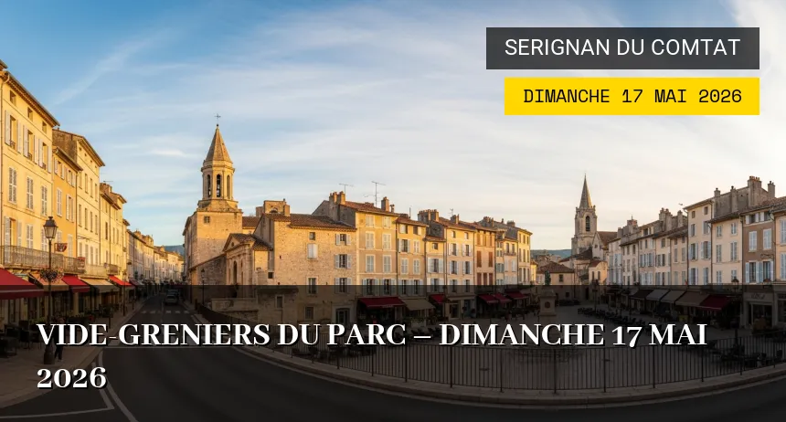 Affiche de l'événement : Vide-greniers du Parc – Dimanche 17 Mai 2026