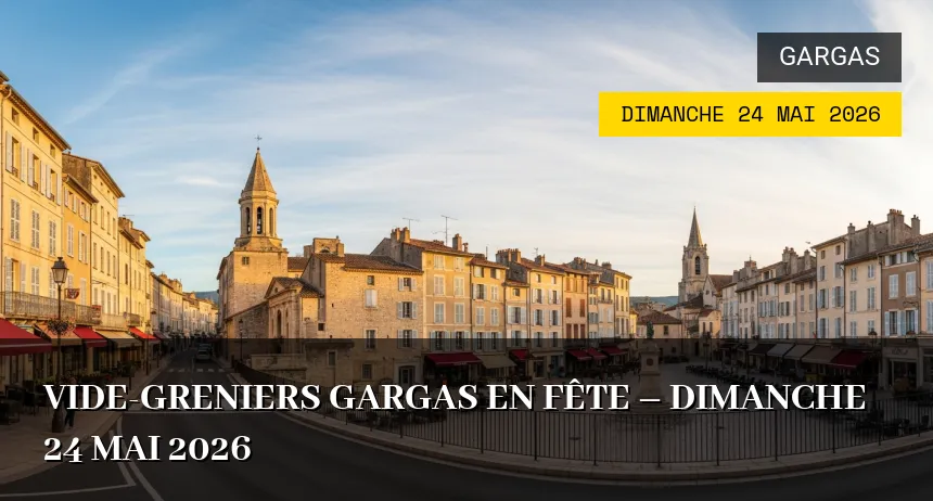 Affiche de l'événement : Vide-greniers Gargas en fête – Dimanche 24 Mai 2026
