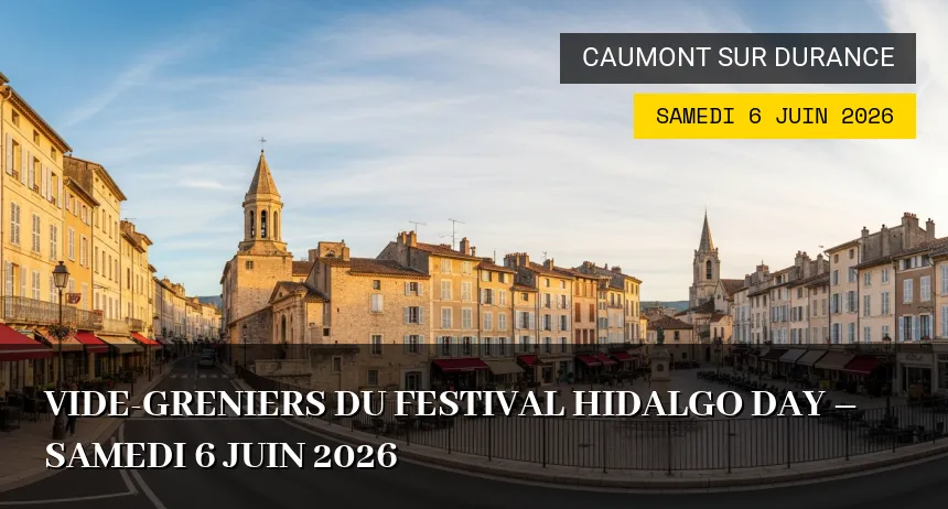 Affiche de l'événement : Vide-greniers du Festival Hidalgo Day – Samedi 6 Juin 2026