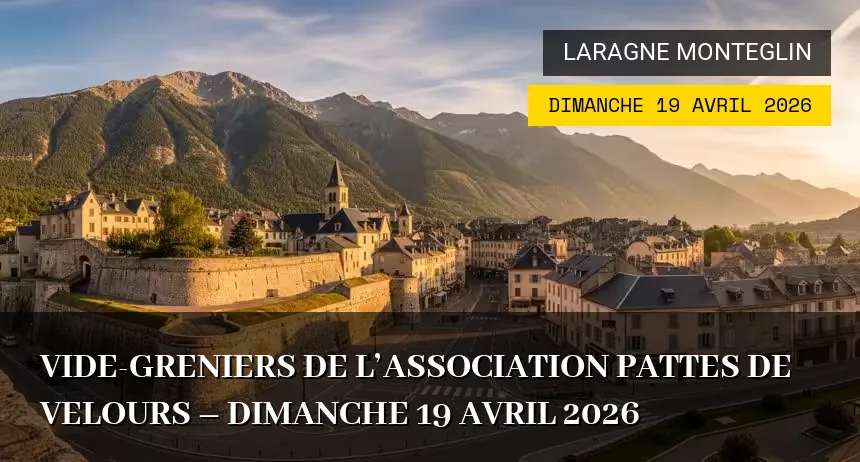 Affiche de l'événement : Vide-greniers de l&rsquo;Association Pattes de Velours – Dimanche 19 Avril 2026