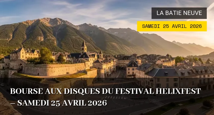 Affiche de l'événement : Bourse aux disques du Festival Helixfest – Samedi 25 Avril 2026